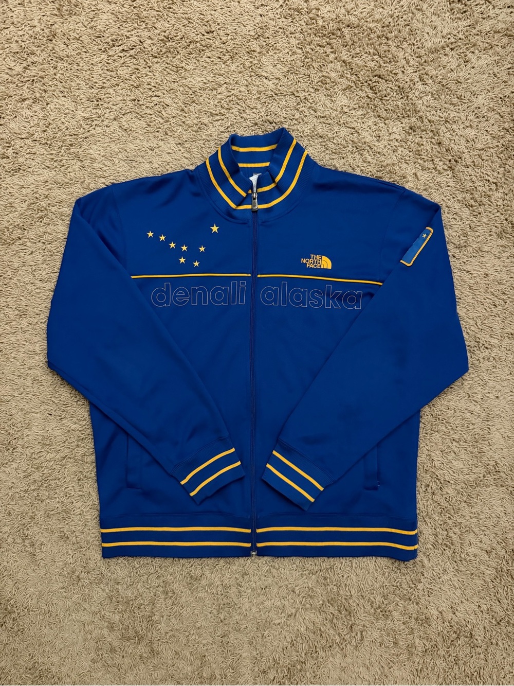 The North Face A5 Series Denali Alaska Track Jacket Blue Yellow Mens XL